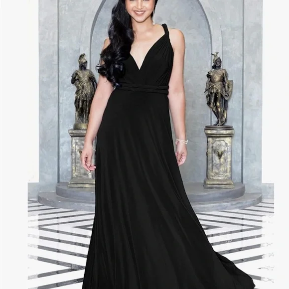 chinese dress ladies Cobalt Blue Convertible Wrap Dress  thebridalgods